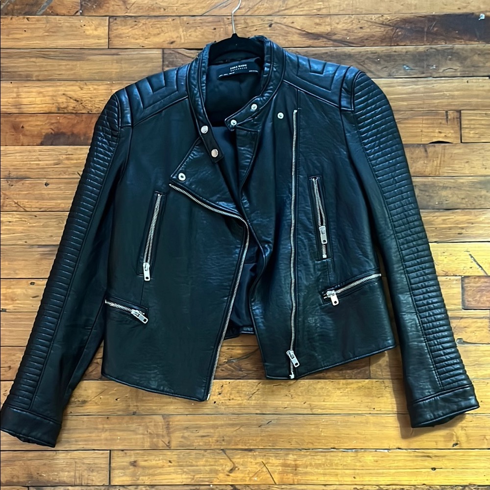 Zara Basic Outerwear Black Motorcycle Jacket